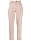 Brunello Cucinelli High-rise Straight Corduroy Pants In Pink