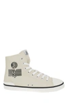 Isabel Marant Mens White Cotton Hi Top Sneakers In Neutrals