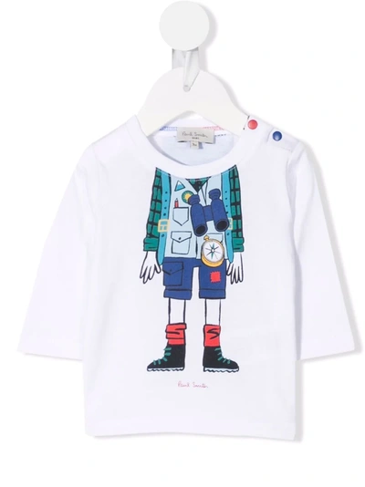 Paul Smith Junior Babies' Cotton Dalil Camper T-shirt (3-24 Months) In White