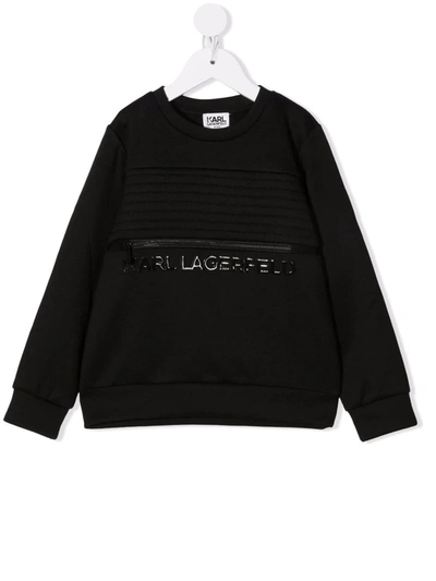 Karl Lagerfeld Logo-print Cotton Sweatshirt In 黑色