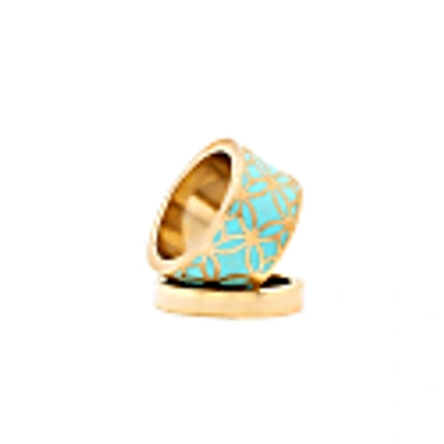 Georgina Jewelry Signature Gold Turquoise Resin Band Ring