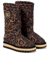 DOLCE & GABBANA QUILTED LEOPARD-PRINT BOOTS,P00588206