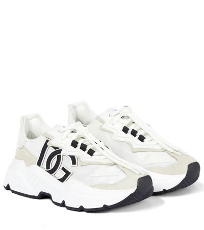 Dolce & Gabbana Daymaster Leather Sneakers In White