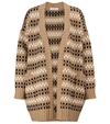 MAX MARA MIELE INTARSIA WOOL AND CASHMERE CARDIGAN,P00604857