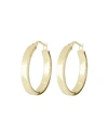 Argento Vivo Thick Flat Edge Hoop Earrings In Gold
