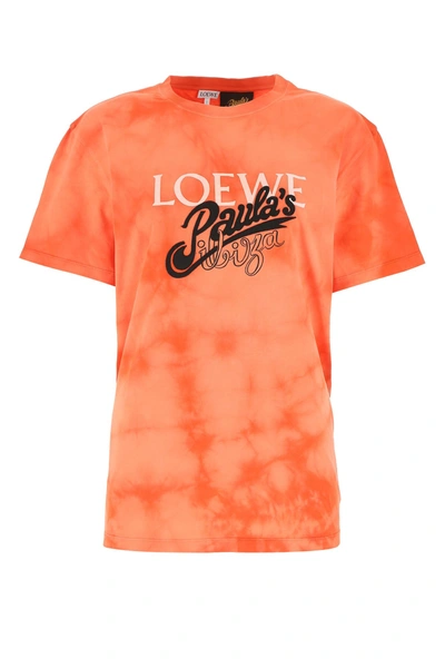 Loewe Paula's Ibiza Logo-detailed Tie-dyed Cotton-jersey T-shirt In Orange