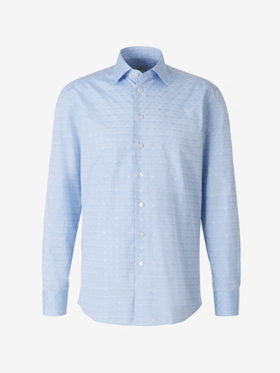 Etro Skull-embroidered Cotton Shirt In Blue