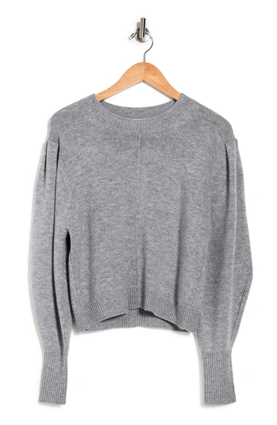 Something Navy Minnie Puff Sleeve Wool Sweater In Charcoal ModeSens