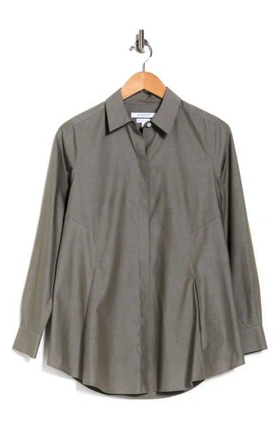 Foxcroft Cici Non-iron Tunic Blouse In Bayleaf