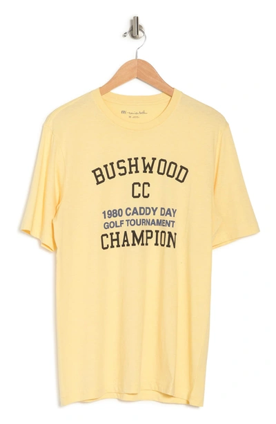 Travis Mathew Caddy Day Graphic T-shirt In Heather Pale Banana
