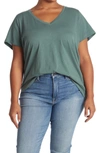 Madewell Whisper V-neck T-shirt In Meadow Green
