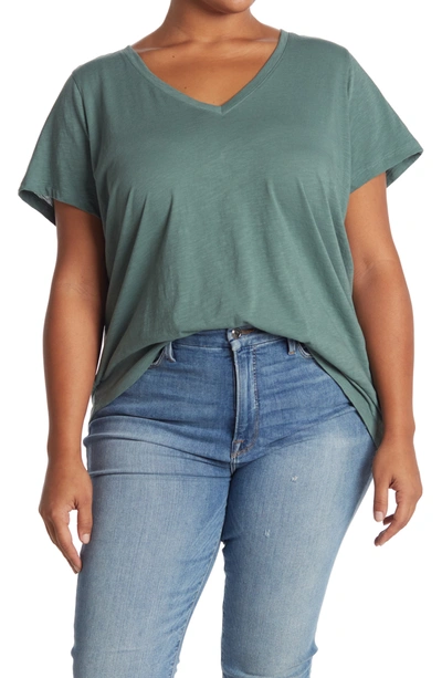 Madewell Whisper V-neck T-shirt In Meadow Green