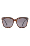 Diff Hailey 54mm Square Sunglasses In Tortoise/ Grey