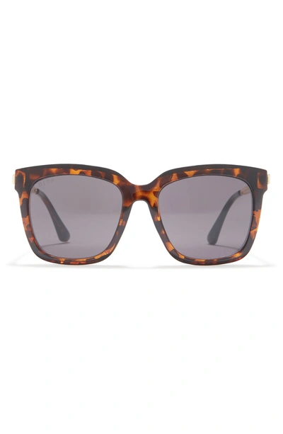 Diff Hailey 54mm Square Sunglasses In Tortoise/ Grey