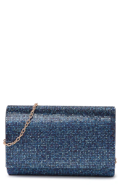 Jessica Mcclintock Alexis Rhinestone Crossbody Clutch In Sparkle Ab Navy-58