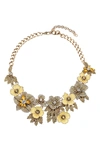 Eye Candy Los Angeles Charlotte Yellow Flower Statement Necklace In Silver And Yellow