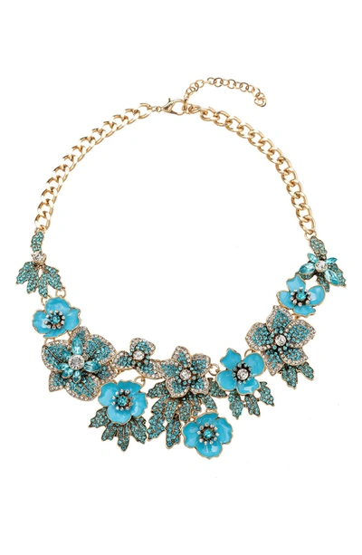 Eye Candy Los Angeles Charlotte Blue Statement Necklace In Gold And Blue