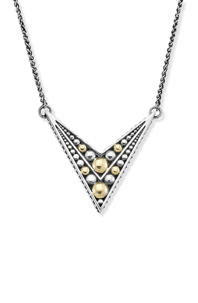 Samuel B. 18k Gold & Sterling Silver Geometric Pendant Necklace In Silver/gold
