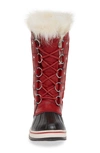 Sorel 'tofino Ii' Faux Fur Lined Waterproof Boot In Red Dahlia Canvas