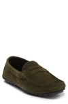 Bruno Magli Xeno Suede Driving Moccasin In Military Green Suede