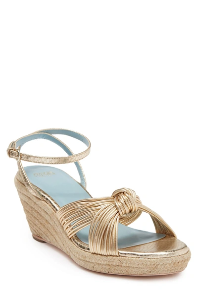 Frances Valentine Snake Embossed Espadrille Wedge Sandal In Plantino Natural