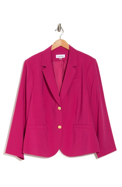 Calvin Klein Notch Lapel Two Button Blazer In Vivacious