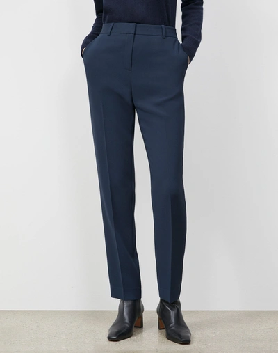 Lafayette 148 Clinton Pant In Finesse Crepe In Blue
