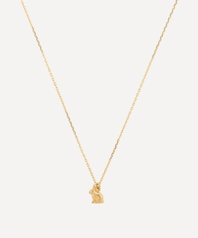 Alex Monroe 18ct Gold Teeny Tiny Sitting Bunny Pendant Necklace