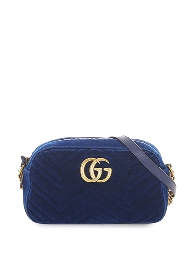 Pre-owned Gucci Gg Marmont Crossbody Bag In Blue
