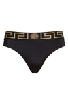 Versace Black Greca Border Swim Briefs In Black