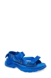 Alexander Mcqueen Men's Strappy Leather Sport Sandals In Ultramarine