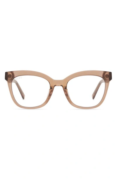 Diff Winston 50mm Small Cat Eye Optical Glasses In Cafe Ole