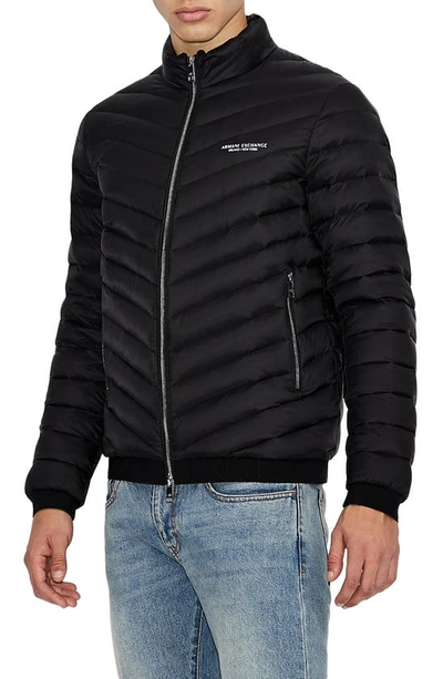 Giorgio Armani Packable Down Puffer Jacket In Black