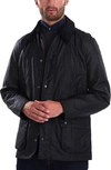 Barbour Ashby Waterproof Wax Jacket In Black