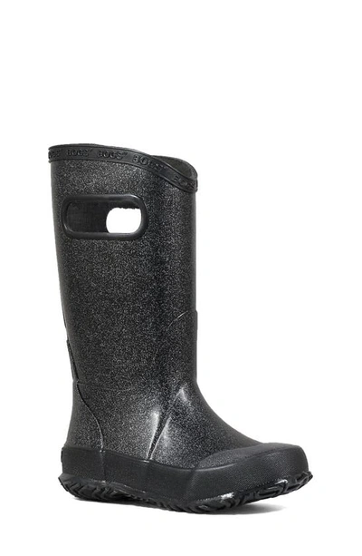 Bogs Kids' Glitter Waterproof Rain Boot In Black