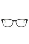 Ray Ban Kids' 48mm Square Optical Glasses In Black Green