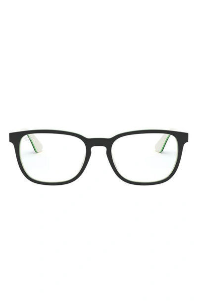 Ray Ban Kids' 48mm Square Optical Glasses In Black Green