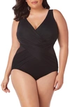 Miraclesuitr Illusionist Crossover One-piece Swimsuit In Black