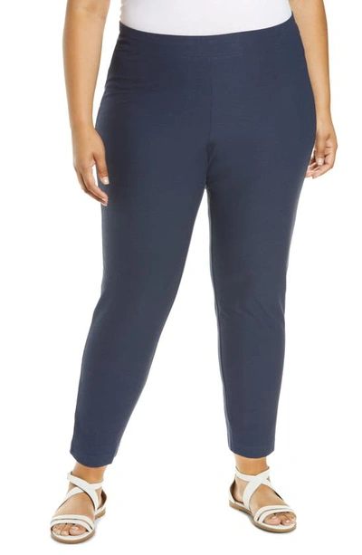 Eileen Fisher Stretch Crepe Ankle Pants In Ocean