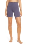 Zella Live In High Waist Pocket Bike Shorts In Grey Stone