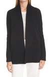 Vince Open Front Boiled Cashmere Cardigan In Black