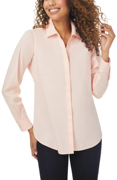 Foxcroft Kylie Non-iron Cotton Button-up Shirt In Pink Sugar