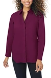 Foxcroft Kylie Non-iron Cotton Button-up Shirt In Spiced Plum