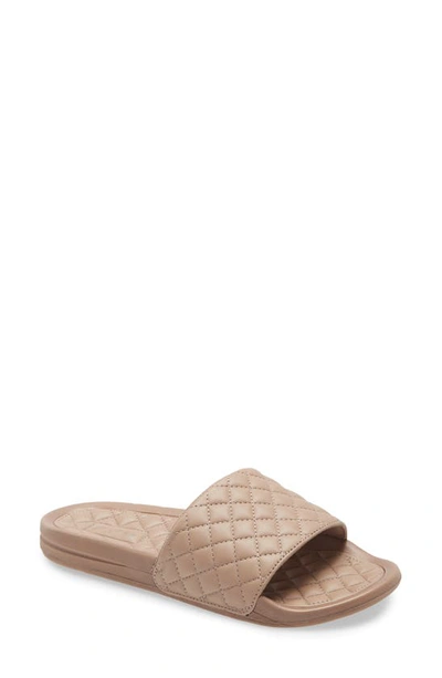 Apl Athletic Propulsion Labs Lusso Quilted Slide Sandal In Almond