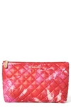 Mz Wallace Zoey Quilted Nylon Cosmetics Case In Magenta Acid