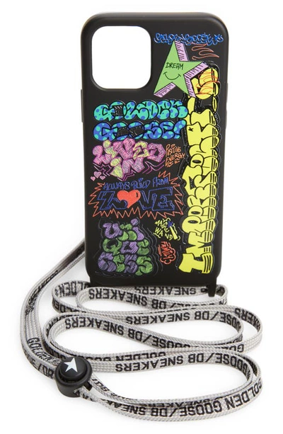 Golden Goose Graffiti Iphone 12/12 Pro Case In Black/ Multicolor | ModeSens