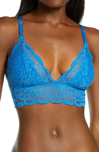 Natori Embolden Longline Lace Bralette In Imperial Blue