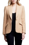 L Agence Chamberlin Textured Stretch Cotton Blazer In Soft Camel