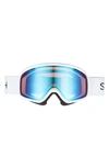 Smith Vogue 185mm Snow Goggles In White / Blue Sensor Mirror