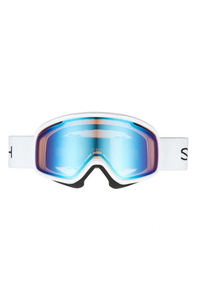 Smith Vogue 185mm Snow Goggles In White / Blue Sensor Mirror